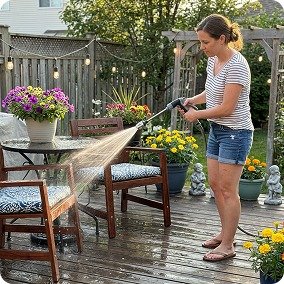 Cleaning outdoor furniture